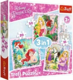Trefl 3in1 Puzzle 20/36/50 Teile - Disney Princess