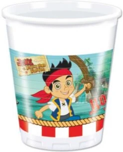 Procos Partybecher/Trinkbecher Disney Jake Und Die Nimmerlandpiraten, 200 Ml, Kunststoff, 10 Stück