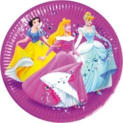 Procos Papp-Partyteller Disney Princess Magic Prismatic, Ø 23 Cm, 8 Stück