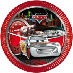 Procos Papp-Partyteller Disney Cars Silver, Ø 23 Cm, 8 Stück