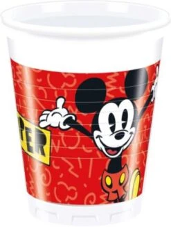 Procos Partybecher/Trinkbecher Disney Mickey Mouse Super Cool, 200 Ml, Kunststoff, 8 Stück