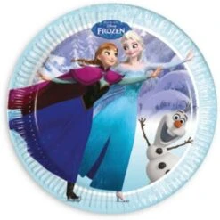 Procos Papp-Partyteller Disney Die Eiskönigin Ice Skating, Ø 23 Cm, 8 Stück