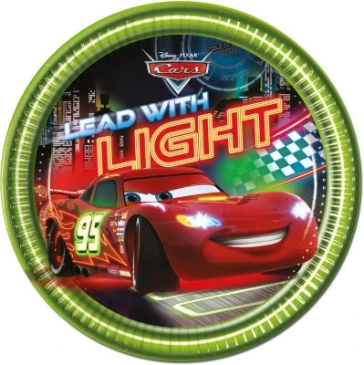 Procos Papp-Partyteller Disney Cars Neon, Ø 20 Cm, 8 Stück 3 Procos Papp-Partyteller Disney Cars Neon, Ø 20 Cm, 8 Stück