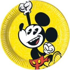 Procos Papp-Partyteller Disney Mickey Mouse Super Cool, Ø 20 Cm, 8 Stück