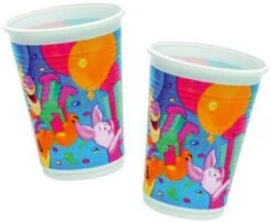 Procos Partybecher/Trinkbecher Disney Winnie Puuh Alphabet, 200 Ml, Kunststoff, 10 Stück