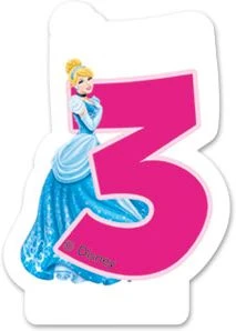 Procos Kuchenkerze Zahl 3 Disney Princess Dreaming
