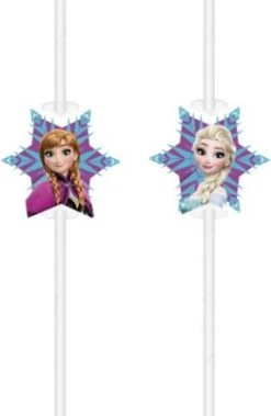 Procos Papiertrinkhalme Mit Topper Disney Die Eiskönigin, 4 Stück