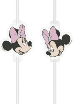 Procos Papiertrinkhalme Mit Topper Disney Minnie Mouse, 4 Stück