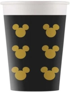 Procos Papp-Partybecher/Trinkbecher Disney Mickey Mouse Gold, 160 Ml, 8 Stück