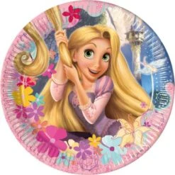 Procos Papp-Partyteller Disney Rapunzel, Ø 23 Cm, 8 Stück