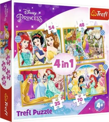 Trefl 4 In 1 Puzzle Happy Day - Disney Princess, 35/48/54/70 Teile 3 Trefl 4 In 1 Puzzle Happy Day - Disney Princess, 35/48/54/70 Teile