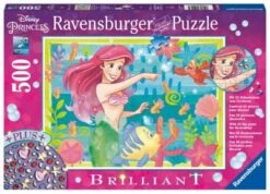 Ravensburger Puzzle 13327 - Arielles Unterwasserparadies - 500 Teile Disney Brilliant Puzzle Mit Dekosteinen Für Erwachsene Und Kinder Ab 12 Jahren