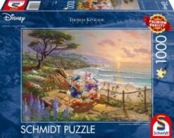 Schmidt Spiele Puzzle 1.000 Teile, Thomas Kinkade, Disney, Donald & Daisy, A Duck Day Afternoon