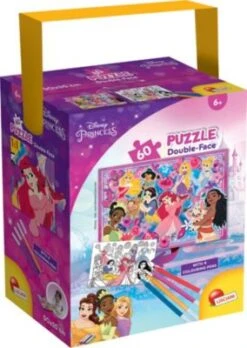 Lisciani Disney Puzzle 60 Teile - Prinzessin, Doppelseitiges Puzzle