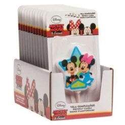 DeKora Geburtstagskerze Mit Disney Mickey Und Minnie Mouse, 7.5cm, Tortendeko Kindergeburtstag -Disney 27185500 05