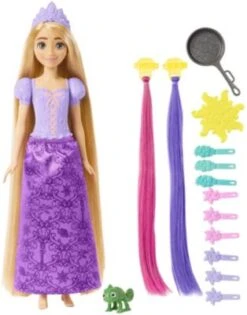 Disney Princess Disney Prinzessin-Spielzeug, Haarspiel Rapunzel Puppe Und Zubehör