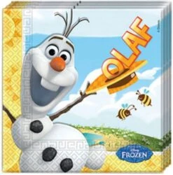 Procos Servietten Disney Die Eiskönigin Olaf Summer, 33 X 33 Cm, 2-lagig, 20 Stück