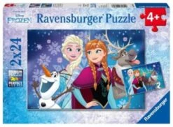 Ravensburger 2er Set Puzzle, Je 24 Teile, 26x18 Cm, Disney Die Eiskönigin Nordlichter