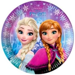 Procos Papp-Partyteller Disney Die Eiskönigin Northern Lights, Ø 23 Cm, 8 Stück