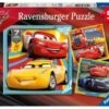 Ravensburger 3er Set Puzzle, Je 49 Teile, 21x21 Cm, Disney Cars 3 Bunte Flitzer -Disney 5433277 01