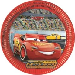 Procos Papp-Partyteller Disney Cars 3, Ø 23 Cm, 8 Stück